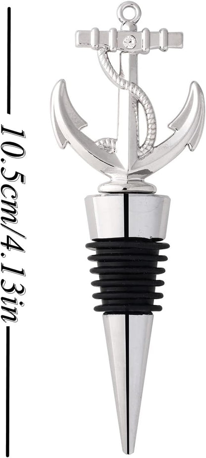 24PCS Wedding Favors Wine Bottle Stopper Silver Wine Nautical Stopper Favors Bridal Shower Party Favors Gifts for Guest Baby Shower Christmas Party Supplies(24,Anchor Stopper)