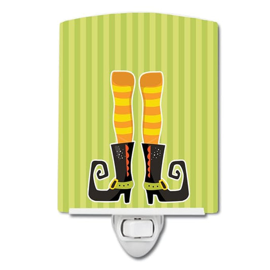 Caroline's Treasures BB9154CNL Halloween Witch's Feet #4 Ceramic Night Light Compact, UL-Certified, Ideal for Bedroom, Bathroom, Nursery, Hallway, Kitchen, 6x4x3, Multicolor