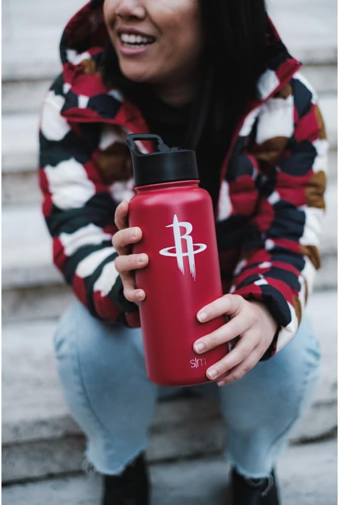 Simple Modern Officially Licensed NBA Water Bottle with Straw Lid Insulated Stainless Steel Thermos Gift | Summit Collection | 32oz