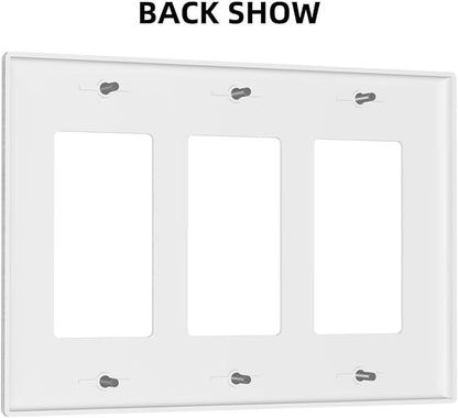 Rustic Grey Wood Shiplap 3 Gang Rocker Light Switch Plate Vintage Country Triple Decora Outlet Wall Plate Cover Faceplate Decorative Switchcovers GFCI for Farmhouse Bathroom Livingroom Bedroom Decor