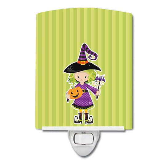 Caroline's Treasures BB9155CNL Halloween Witch #2 Ceramic Night Light Compact, UL-Certified, Ideal for Bedroom, Bathroom, Nursery, Hallway, Kitchen, 6x4x3, Multicolor
