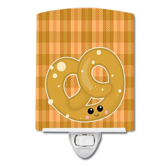 Caroline's Treasures BB6888CNL Pretzel Ceramic Night Light Compact, UL-Certified, Ideal for Bedroom, Bathroom, Nursery, Hallway, Kitchen, 6x4x3, Multicolor