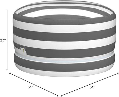 2 Sizes in 1 Stuffed Animal Storage Bean Bag Chair Cover for Kids & Adults | Washable XL Stuffie Seat | 100% Cotton | Pouf Organizer for Plush Toys, Linens, Quilts & Pillows | Royal Grey