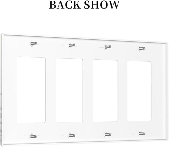 Vintage Grey Floral Herbs Wild Flowers Botanical 4 Gang Rocker Decora Boho Light Switch Cover Decorative Country Unique Outlet Covers Wall Plate Electrical Faceplate Switchplate GFCI