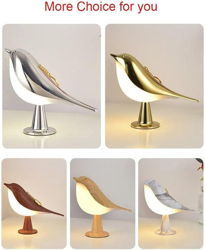 Cute Bird Lamp, Bird Light Bed Lamp Small Table Lamp with 3 Level Brightness Rechargered Gold ABS Plastic Dimmable Night Light for Kids Nursery Light Desk Lamp for Bedroom, Kitchen (Champagne Gold)