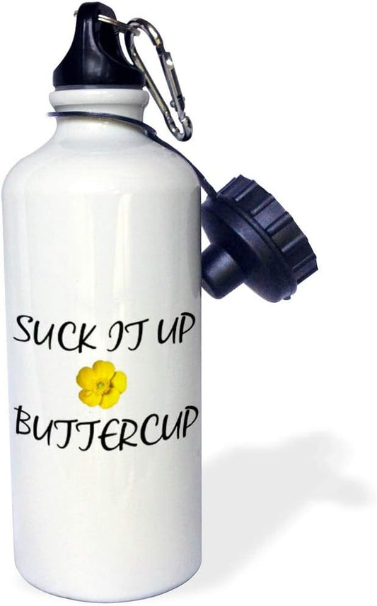 3dRose Suck It Up Buttercup Sports Water Bottle, 21Oz