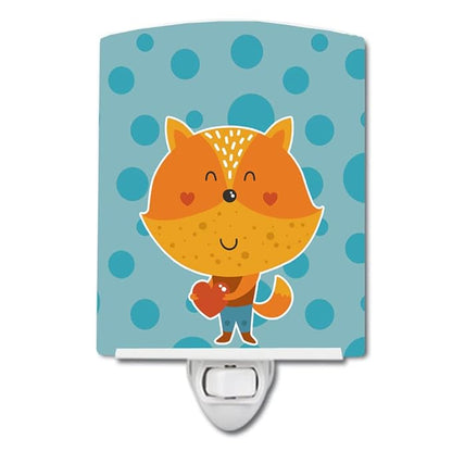 Caroline's Treasures BB6729CNL Polkadot Squirrel Ceramic Night Light Compact, UL-Certified, Ideal for Bedroom, Bathroom, Nursery, Hallway, Kitchen, 6x4x3, Multicolor