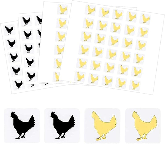OLYCRAFT 2400pcs Wedding Meal Stickers 0.4 inch Chicken Pattern Meal Choice Stickers for Wedding Place Card Stickers Menu Choices Kitchen Meal Indicator Stickers - Gold & Black