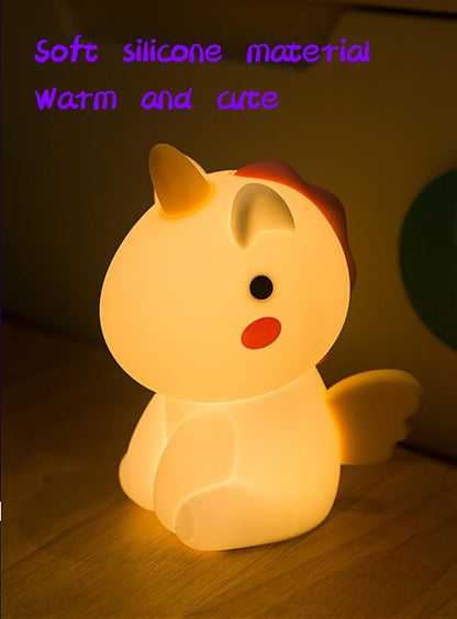 Unicorn Kids Night Light, With flying wings,Cute Animal Soft Silicone LED Color Changing Lamp,Rechargeable Kawaii Nursery Bedside Bedroom Table Decor, Best Birthday Christmas Gift for Kid Girl Boy