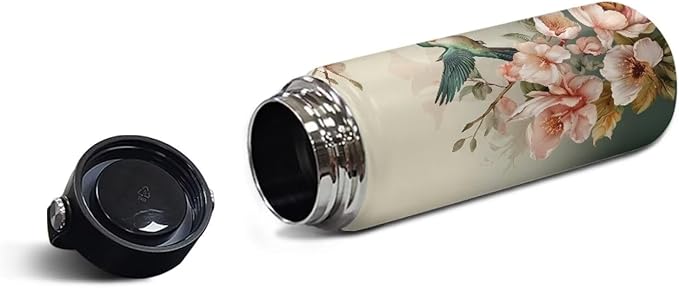 Hummingbird Insulated Water Bottle for Women Stainless Steel Water Bottle 18 Oz Vacuum Flask Sports Water Bottle Travel Cup Coffee Mug