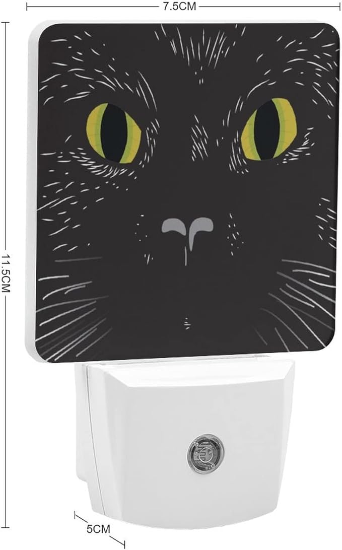 LED Night Lights Lamp with Dusk to Dawn Sensor, Hand Draw Cat Muzzle Night Lamp, Night Lights Plug Into Wall for Kids Room, Bedroom, Bathroom, Kitchen, Hallway