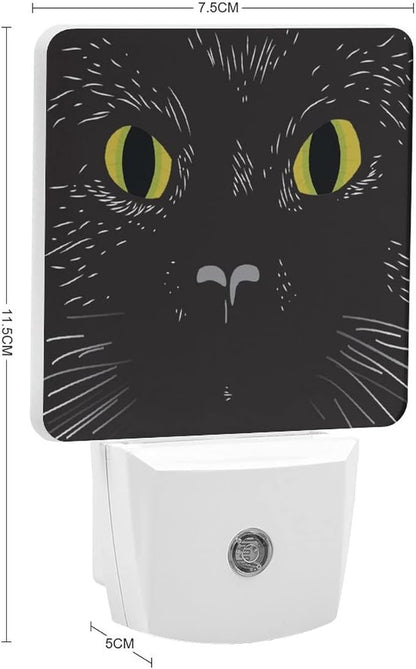 LED Night Lights Lamp with Dusk to Dawn Sensor, Hand Draw Cat Muzzle Night Lamp, Night Lights Plug Into Wall for Kids Room, Bedroom, Bathroom, Kitchen, Hallway