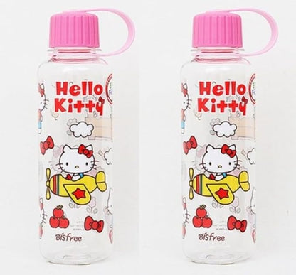 Hello Kitty 18oz (480ml) Water Bottles - 2 in One Pack - BIS & BPA Free - Aesthetic Bubble Wrap Packaging - For Indoor Outdoor Use - All Ages