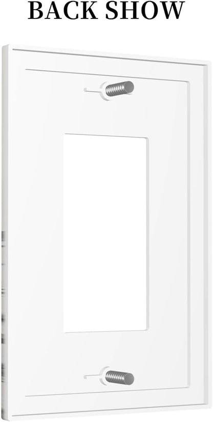 Vintage Grey Floral Herbs Wild Flowers Botanical 1 Gang Rocker Boho Light Switch Covers Decorative Country Unique Single Decora Outlet Wall Plate Faceplate Switchplate GFCI for Bedroom