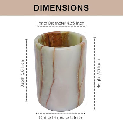 Marble Wine Chiller- Premium Wine Chiller Bucket- Perfect Wine Bottle Chiller- Keep Your Champagne Chiller and Safe- Easily Holds 750ml Bottle - Wine Cooler (Onyx Green)