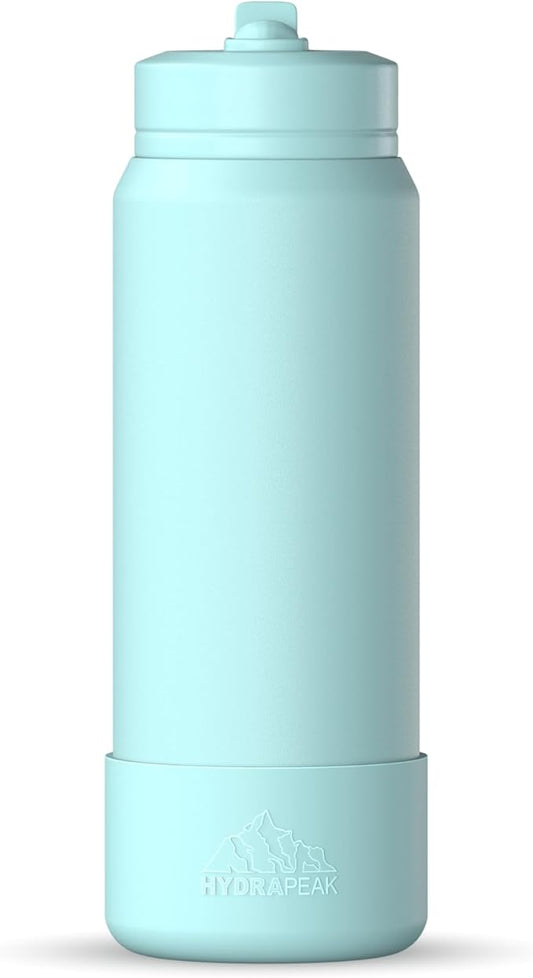 Hydrapeak 26oz Sport Insulated Water Bottle with Straw or Chug Lid, Leak & Spill Proof, Keeps Drinks Cold for 24 Hours, Hot for 12 Hours, Premium Stainless Steel Water Bottles (26oz, Alpine)