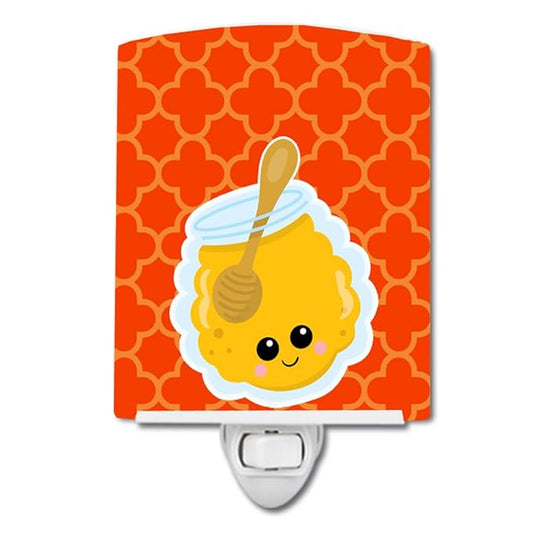 Caroline's Treasures BB7054CNL Honey Jar Face Ceramic Night Light Compact, UL-Certified, Ideal for Bedroom, Bathroom, Nursery, Hallway, Kitchen, 6x4x3, Multicolor