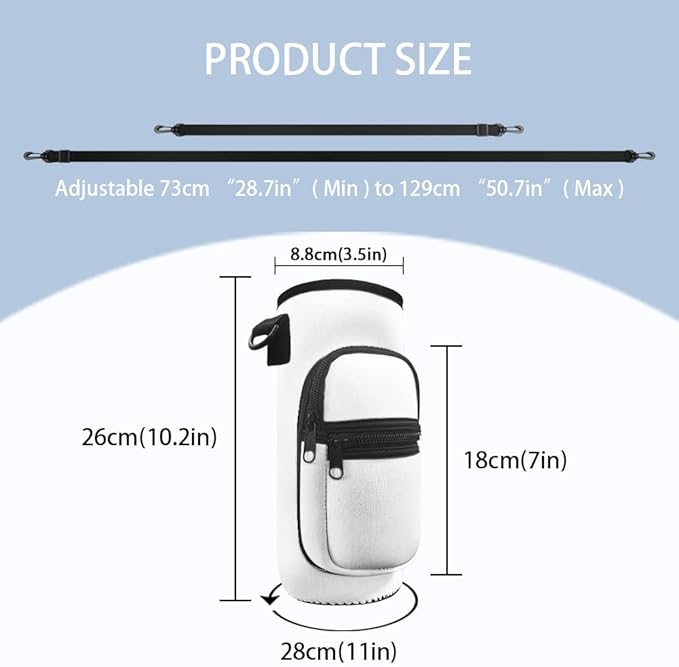 Axolotl Insulated Water Bottle for Kids 20 OZ Salamander Water Bottle Girls 6-8/8-10 Cute 2 Pcs Water Bottle Holder Carrier Sling Water Bottle Pouch Sleeve