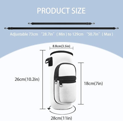 Golden Retriever Water Bottle Kids 8-10/10-12 Stainless Steel Water Bottle 20 OZ Water Bottle Carrier Bag with Phone Pocket Set with Shoulder Strap