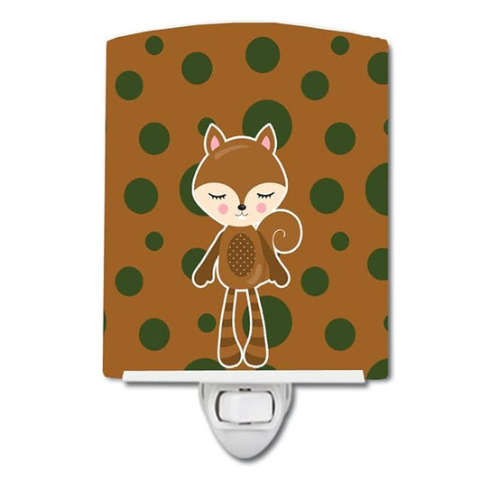 Caroline's Treasures BB9179CNL Squirrel #2 Ceramic Night Light Compact, UL-Certified, Ideal for Bedroom, Bathroom, Nursery, Hallway, Kitchen, 6x4x3, Multicolor