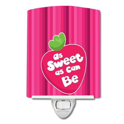 Caroline's Treasures BB7106CNL Stawberry As Sweet as Can Be Ceramic Night Light Compact, UL-Certified, Ideal for Bedroom, Bathroom, Nursery, Hallway, Kitchen, 6x4x3, Multicolor