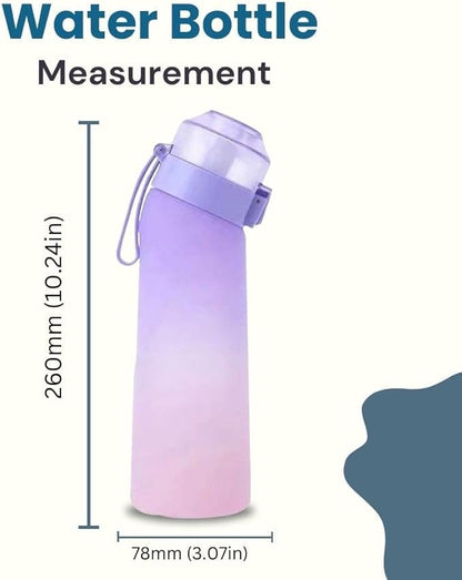 650ml Air Water Bottle with 7 Flavour Pods | BPA Free, Scented, 0 Sugar, 0 Calorie, Sports Water Bottles | Drinking Fruit Fragrance Cup for Fitness, Outdoor, Gym | Starter set… (Purple Pink)