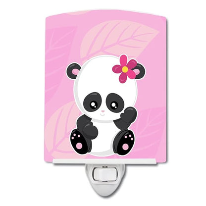 Caroline's Treasures BB6799CNL Hey Ya'll Panda Ceramic Night Light Compact, UL-Certified, Ideal for Bedroom, Bathroom, Nursery, Hallway, Kitchen, 6x4x3, Multicolor