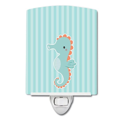 Caroline's Treasures BB7124CNL Seahorse Ceramic Night Light Compact, UL-Certified, Ideal for Bedroom, Bathroom, Nursery, Hallway, Kitchen, 6x4x3, Multicolor