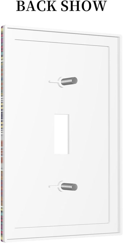 Morocco Talavera Mexican Tiles Printed Colroful Mandala 1 Gang Light Switch Covers Single Toggle Wall Plate Decorative Switchcover Electrical Switchplate for Kitchen Bathroom Bedroom Decor