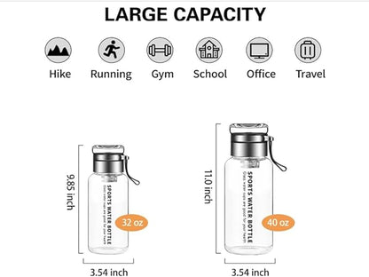 24OZ Borosilicate Glass Infuser Water Bottle,Glass Tea Tumbler with Strainer and Anti-slip Sleeve, Sport Water Bottles for Gym Hiking Camping