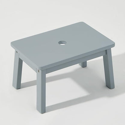 HOUCHICS Wooden Step Stool for Kids,Solid Birch for Kitchen Bedroom Living Room Bathroom Toilet Nursery Toddlers Potty Training Stool with Non-Slip Pads and 220lb Load Capacity (Gray