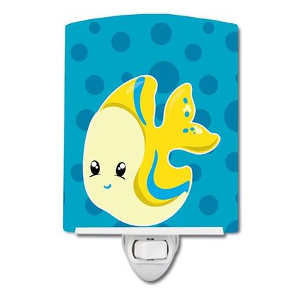 Caroline's Treasures BB8899CNL Nautical Tropical Fish Ceramic Night Light Compact, UL-Certified, Ideal for Bedroom, Bathroom, Nursery, Hallway, Kitchen, 6x4x3, Multicolor
