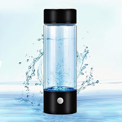 2024 Hydroi 450ml USB PEM Hydrogen Water Bottle - High-Purity Hydrogen-Rich Water in 3 Minutes, Portable Electrolytic Generator for Better Hydration, Energy, Antioxidants, Durable Borosilicate Glass