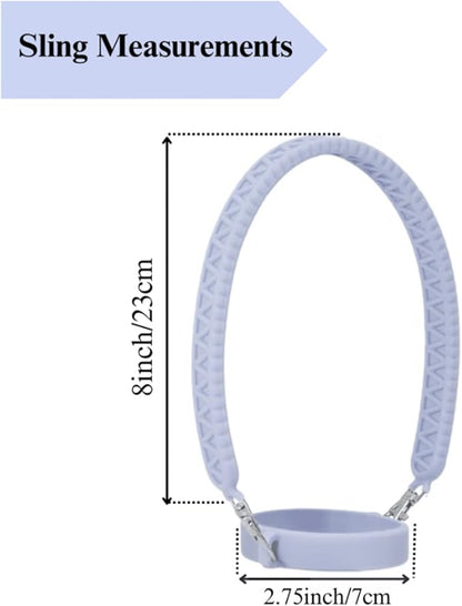 Stanley Accessories Water Bottle with Strap Bottle Sling Carrier with Handle Attachment Fits Most 8-40oz Tumbler & Stanley + 4Cute Straw Covers 3D Straw Toppers Gift Set-Blossom