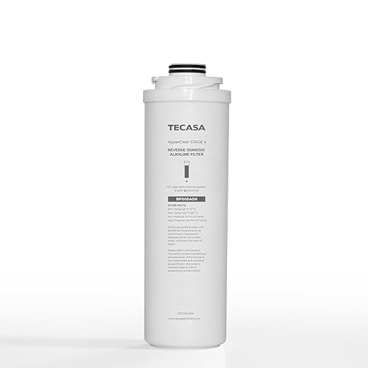 Alkaline Remineralization & pH Inline Water Filter, Replacement for TECASA Under Sink Tankless Reverse Osmosis System, 1-year Lifetime