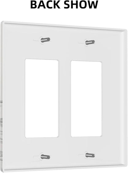 Vintage Grey Floral Herbs Wild Flowers Botanical 2 Gang Rocker Decora Boho Light Switch Covers Decorative Country Unique Dual Outlet Covers Wall Plate Electrical Faceplate Switchplate GFCI