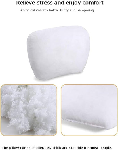 2Pcs Car Neck Pillows for headrests,for Travel Interior Accessories and Suede Support Head Pillows，Balance Neck Pillow Designed to Relieve Neck Pain and Muscle Tension.（White）