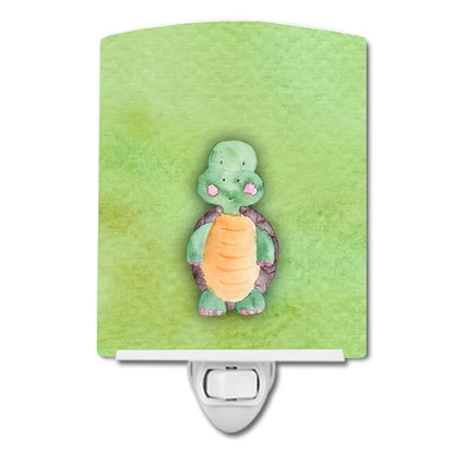 Caroline's Treasures BB7382CNL Turtle Watercolor Ceramic Night Light Compact, UL-Certified, Ideal for Bedroom, Bathroom, Nursery, Hallway, Kitchen, 6x4x3, Multicolor