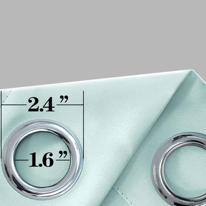 Mrs.Naturall Seafoam Green Curtains for Bathroom Window,Blackout Short Curtains for Bedroom Kitchen,45 Inch Length,Mint Green/Aqua