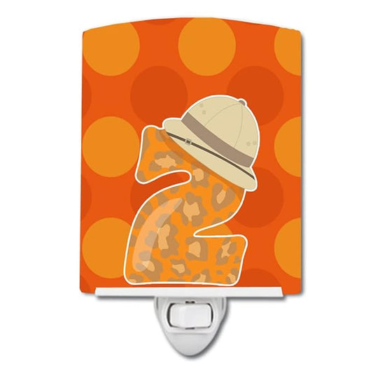 Caroline's Treasures BB9009CNL Zoo Month 2 Ceramic Night Light Compact, UL-Certified, Ideal for Bedroom, Bathroom, Nursery, Hallway, Kitchen, 6x4x3, Multicolor