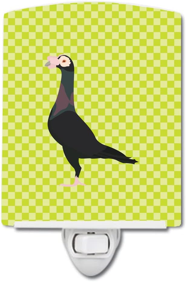 Caroline's Treasures BB7771CNL English Carrier Pigeon Green Ceramic Night Light Compact, UL-Certified, Ideal for Bedroom, Bathroom, Nursery, Hallway, Kitchen, 6x4x3, Multicolor