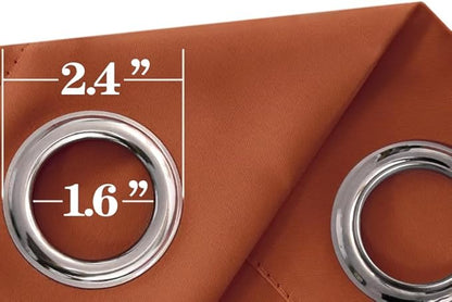 Mrs.Naturall Burnt Orange Curtains 2 Panels,Blackout Autumn Decor Fall Curtains for Living Room Bedroom Kitchen Dining Room 63 Inch Length