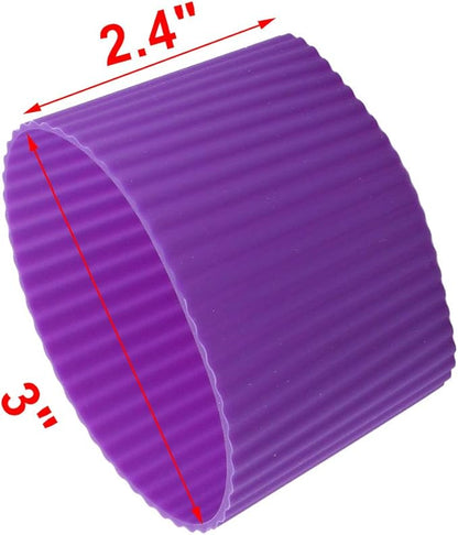 uxcell Silicone Nonslip Glass Bottle Mug Cup Sleeve Protector Cover Purple