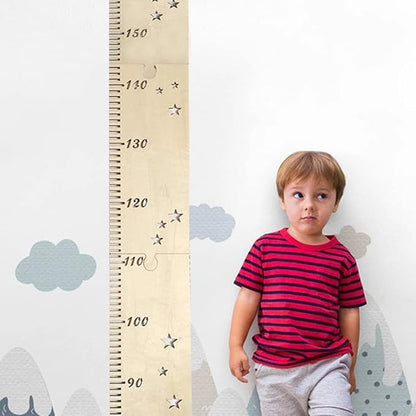 Wooden Wall Growth Chart, Kids Height Wall Chart Natural Schoolhouse Ruler, Kids Measuring Chart for Wall, Kids Nursery Wall Decor & Room Hanging Wall Decor(Wood)