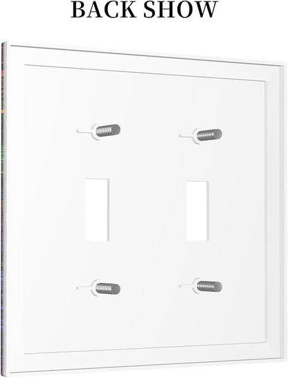 Multicolor Colors Sea Turtle Double Toggle Light Switch Covers 2 Gang Wall Plate Dual Decorative Switchplate Electrical Faceplate for Bathroom Country Kitchen Bedroom Decor, 4.9" x 5"