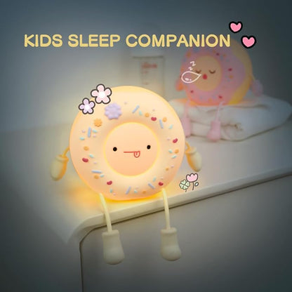 Donut Lamp Donut Night Light - Silicone Nursery LED Night Light Gift for Boys Girls, Rechargeable Cute Night Light for Kid Room Decor - White