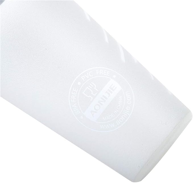 AONIJIE 2 Pcs Sports Collapsible Water Bottle BPA Free + 2 Pcs Replacement Straws Lid - TPU Soft Drink Water Kettle Foldable Flask for Hiking Bicycling Running Climbing (White)