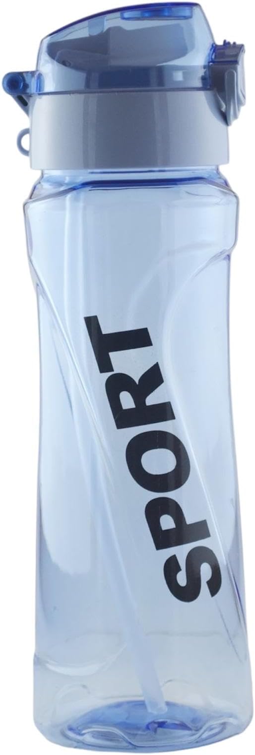 Sports water bottle with straw, easy to drink, easy to carry 22 Oz (Blue)