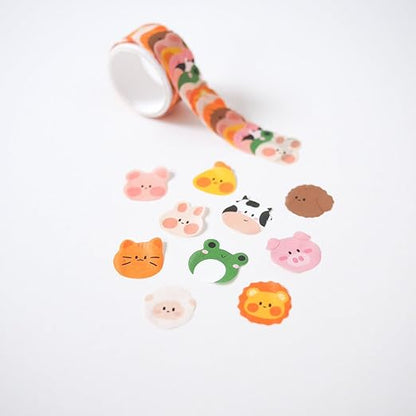 Animals Cute Fun Washi Sticker Tape Decorative Stationery Sticker Roll | Set of 6