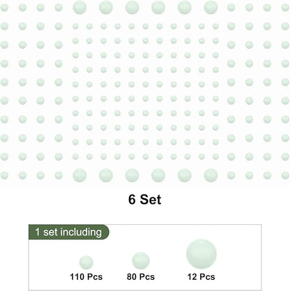 MECCANIXITY Glow in The Dark Spot Decals Decor Green Wall Stickers for Ceiling Bedroom Bedding Room 6 Set